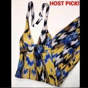 ‼️👗‼️2-$18, 3-$23 yellow & blue dress v-neck line